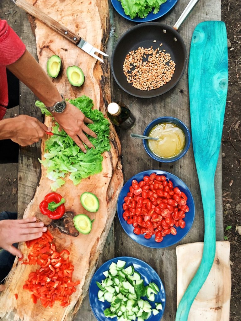 natural food, cutting board, vegetables